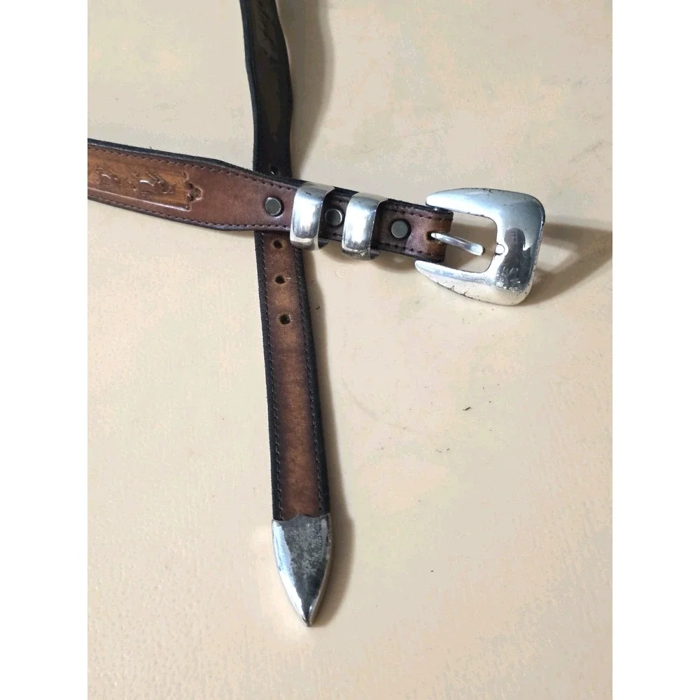 Appaloosa Trading Company Genuine‎ Leather Belt Horses Conchos Size 38